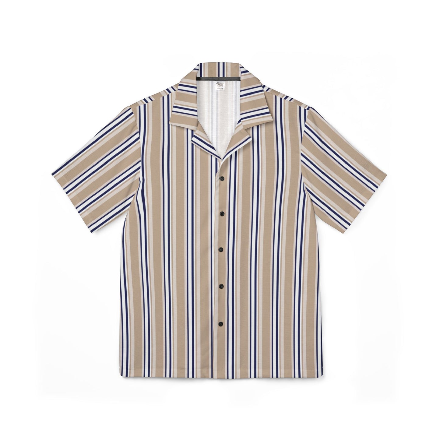 Men's Riviera Stripe Resort Shirt – Beige & Navy