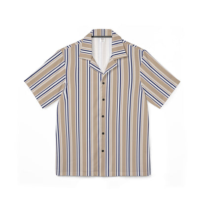 Men's Riviera Stripe Resort Shirt – Beige & Navy