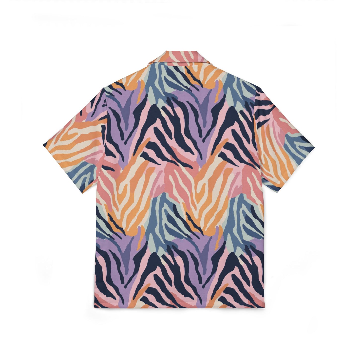 Men's Pastel Zebra Print Hawaiian Shirt — Short Sleeve Camp Shirt