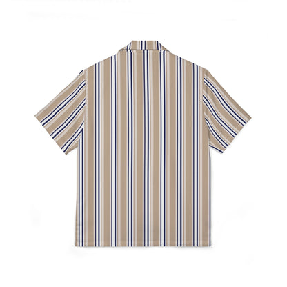 Men's Riviera Stripe Resort Shirt – Beige & Navy