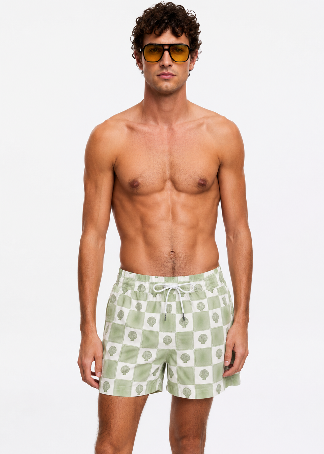 Men's Coastal Cottage Swim Shorts – Sage & White