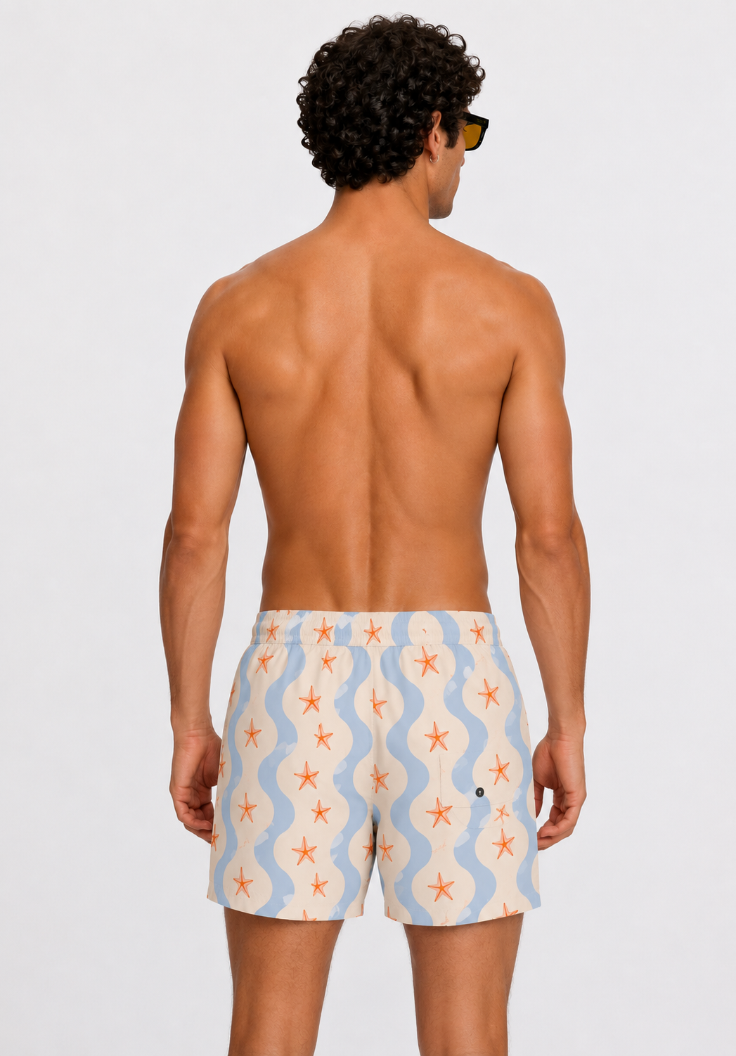 Men's Seaside Starfish Swim Shorts – Sky Blue