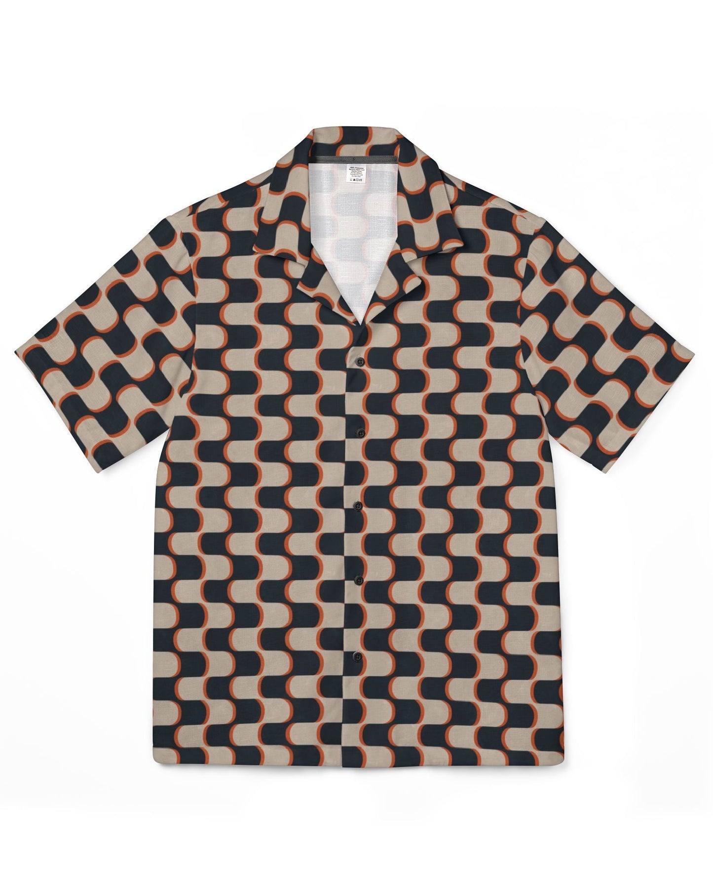 Short-sleeve shirt with skull pattern on a white background