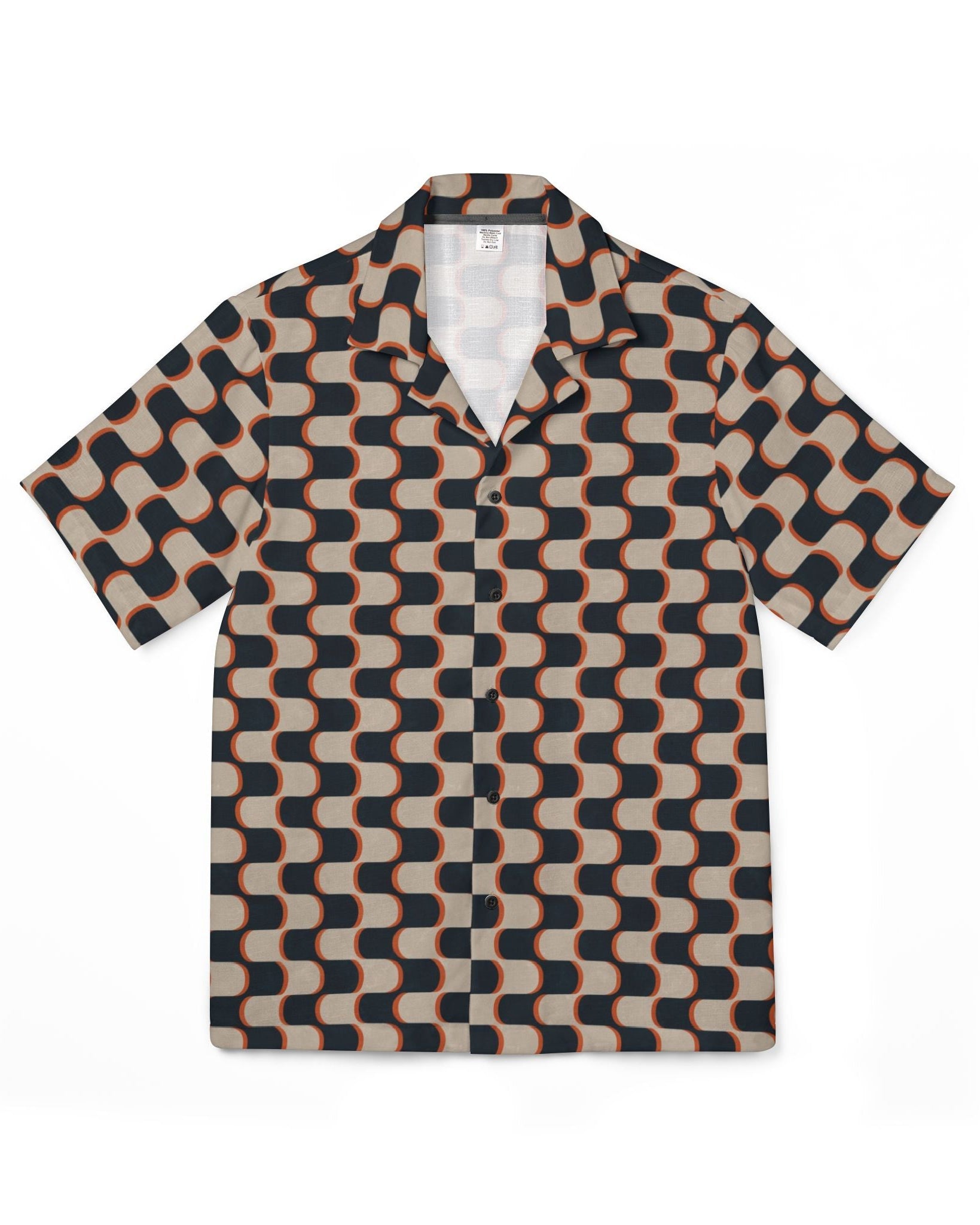 Short-sleeve shirt with skull pattern on a white background