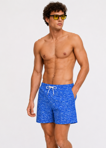 Men's Ocean Current Swim Shorts – Azure Blue