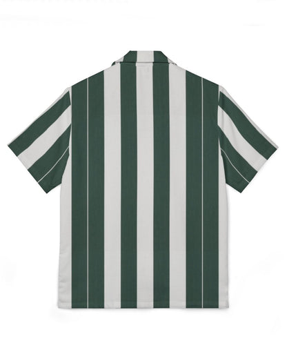 Green and white striped shirt on a white background
